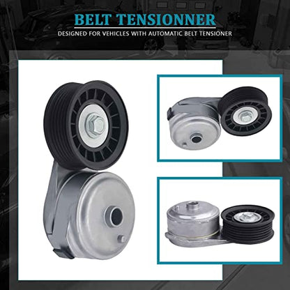 IRONTEK 38103 Belt Tensioner Pulley Assembly fit for Cadillac Escalade 2000, for Chevrolet Silverado 1500/S10/C1500/K1500, for GMC C1500/K1500/K2500, for Oldsmobile Bravada #12580296 - size: 12456152