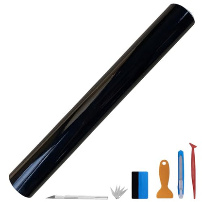 LZLRUN High Gloss Black Car Vinyl Wrap Film Air Release Bubble 3ft x 10ft - size: 3FT x 10FT