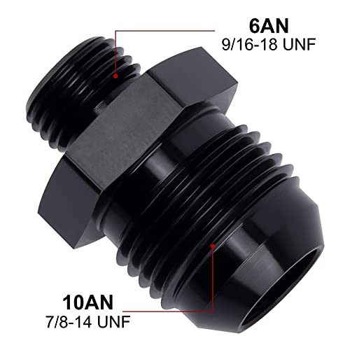 EVIL ENERGY 10AN Flare to AN6 ORB Male O-Ring 2PCS Fitting Adapter - size: 6AN ORB to 10AN
