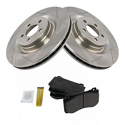 TRQ Front Brake Pad and Rotor Set Ceramic Vented Rotors - style: BKA10798