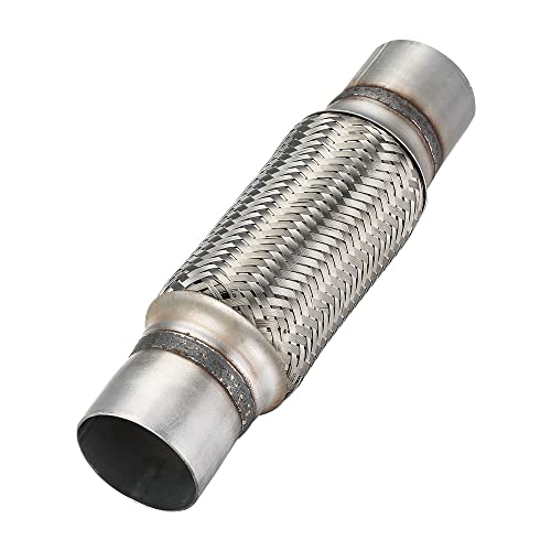Exhaust Flex Pipe, 2.5''x 8''Stainless Steel Heavy Duty Exhaust Flex Pipe, Double Braid Exhaust Flex Tube, Overall Length 12'' - size: 2.5''x8''x12'', style: 1 PC