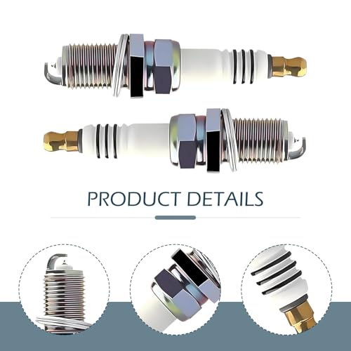 4 PCS Iridium Spark Plugs, High-performance Ignition System Spark Plug, Replacement OEM #5464 BKR5EIX11, Compatible with Hyundai,Kia,Nissan,Mitsubishi,Mazda,Subaru,Suzuki,Chevrolet (Silver)