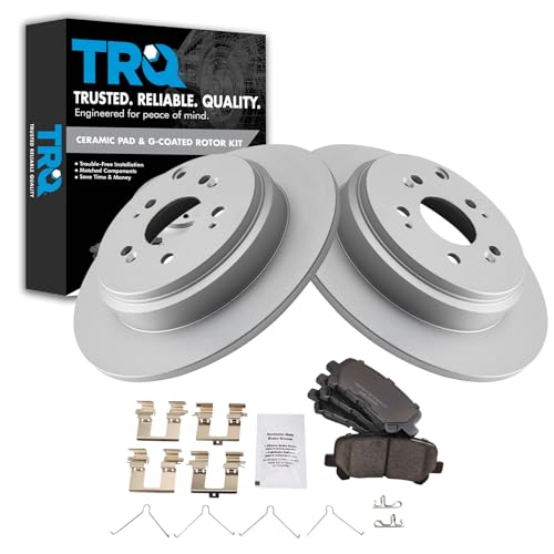 TRQ Rear Brake Pad and Rotor Set Ceramic Solid Rotors - style: BKA14733