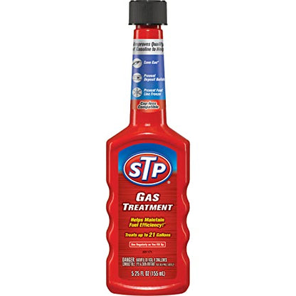 STP Gas Treatment Fuel Additive, 5.25 fl oz Bottles, 2 Pack, Fuel Cleaner That Fights Deposit Build-up, Prevents Fuel Line Freeze, and Saves Gas - style: Gas Treatment (2 Pack)