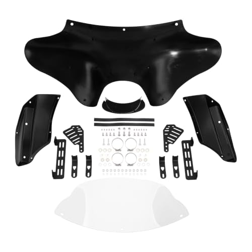 TCT-MOTORPARTS Matte Black Batwing Fairing w/Windshield Fits for Suzuki Boulevard C50 2005-2019 - style: Matte Fairing+Clear Windshield+Bracket
