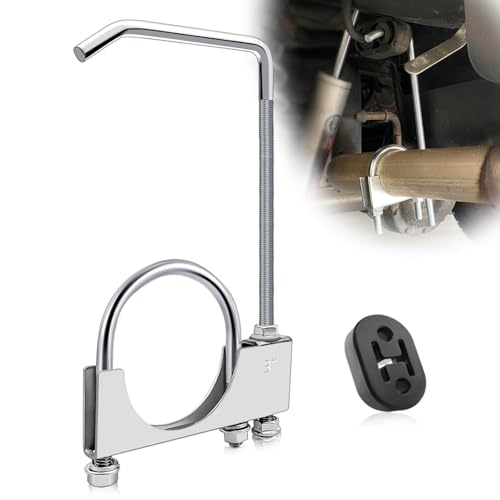 3" Universal Exhaust Clamp with Hanger,Made of Heavy-Duty Steel Clamp with Rear Muffler Hanger Exhaust Pipe,Exhaust System Hanger Car Truck Exhaust Pipe,2PCS (1Pcs 3 Inch) - size: 1Pcs 3.0 Inch