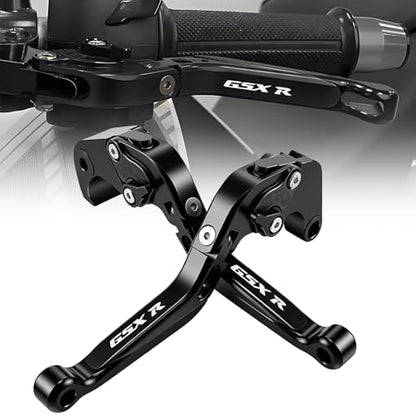 for Suzuki GSX-R 600 750(2006-2024) 1000R(2009-2024) GSX-R 1000(2005-2006) Motorcycle Brake and Clutch Lever Set Adjustable CNC Aluminum Replacement Clutch Levers(Black) - color: Black