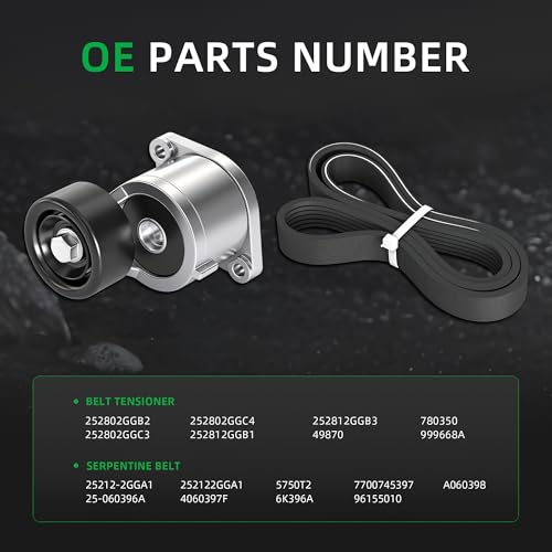 Drive Belt Tensioner Assembly with Serpentine Belt #252802GGB2 252802GGC3