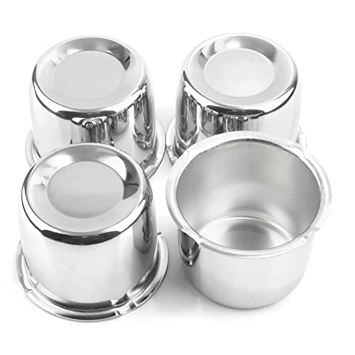4Pcs 3.35 inch Wheel Center Caps Fit 3.35" Center Bore Truck Trailer RV SUV Wheels Rims, Carbon Steel Chrome Silver Push Through Hub Covers - color: Chrome Silver, size: 3.35in Hub Hole, 2.68in Tall