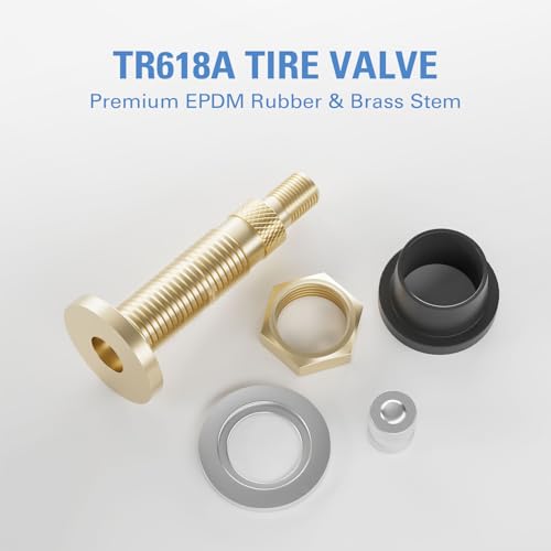 CKAuto TR618A Tubeless Air Liquid Tractor Clamp-in Valve Stems, 4 Pcs/Pack - color: TR618A04