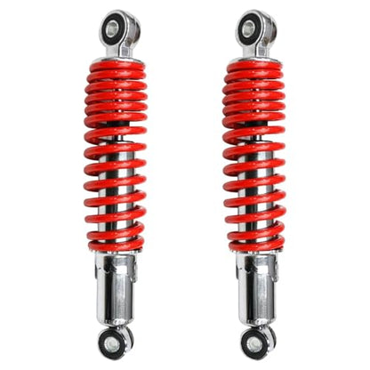 10" 260mm Front Shock Absorbers 400lbs Load for Go Kart, ATV, UTV, Drift Trike, Golf Cart, Quad, Buggy, Pit Bike, Lawn Mower – Heavy-Duty Red Suspension Set (No Mounting Base) - color: No Mounting Base