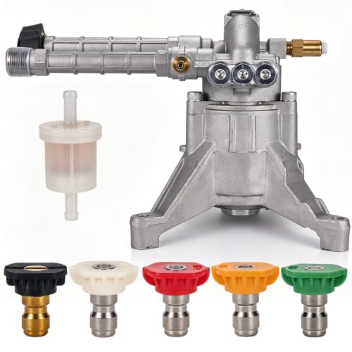 7/8" Shaft Vertical Pressure Washer Pump for SRMW22G26-EZ 2.2G24 2.2 2.5 GPM 2600-3000 PSI for Troy Bilt Karcher Craftsman Generac Fits Most 4-7 HP Engines with 5 Nozzle