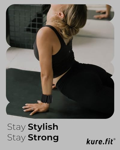 Pilates Wrist & Ankle Weights | Adjustable Weighted Bangles | 1/2/3LB Each - color: Black, size: 1 LB