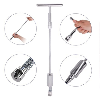 Paintless Dent Repair Tool,2 in 1 Slide Hammer dent Puller Car Repair Tool Kit with 20 pcs Suction Dent Puller, 2 Stainless Steel Grooves, 4 Puller Lines - style: 28PCS