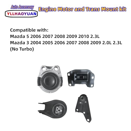 Yllhaoyuan Set of 4 Engine & Transmission Mounts for Mazda 5 2006-2010 - size: 2006-2010 Mazda 5 2.3L