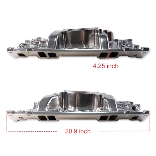 2716 52007 Dual Plane Vortec Intake Manifold for SBC 350 V8 Pol - size: C-2007 Polished