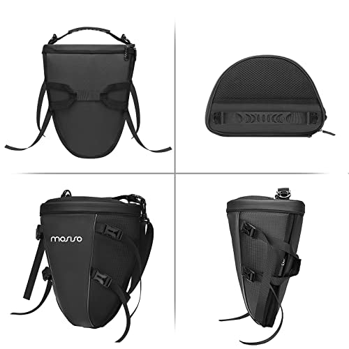 MOSISO Motorcycle Tail Bag Waterproof Polyester Storage Saddle Bag,Black - color: Black