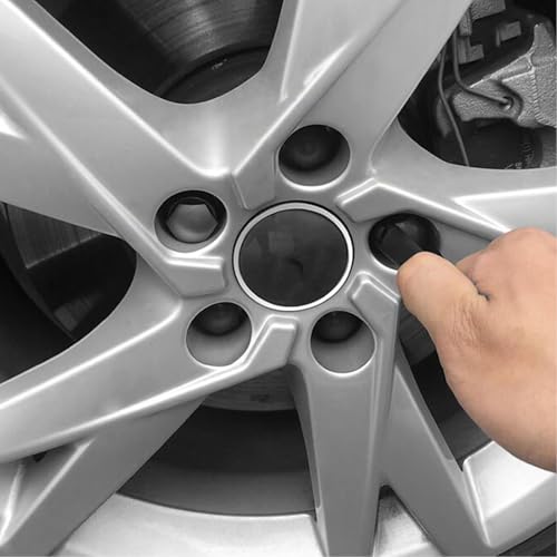 XUKEY Lug Nut Covers for Audi, 24pcs 25mm + Disassembly Tool (Black) - color: Black