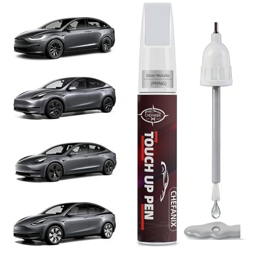 Touch Up Paint Pen for Tesla Model 3/Y/S/X (Midnight Silver Metallic(PMNG))–Exact Color Match Car Paint Scratch Repair, 2-in-1 Brush & Pen, DIY Chip & Scratch Fix,Automotive Scratch Repair Pen - color: Midnight Silver Metallic(PMNG)