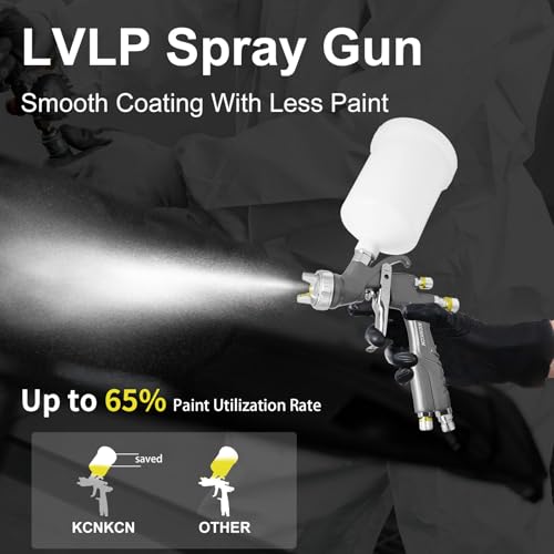 D1 LVLP Spray Gun, Automotive Paint Guns Kit with 10 Disposable Cups