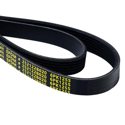 6PK1255 Serpentine Belt V-Ribbed Drive Belt for 12-17 Accent,17-21 Elantra,15-19 Sonata,12-17 Veloster,16-20 Optima,12-22 Soul‎ L4 1.6L,12-17 Camry,09-18 RAV-4 2.5L - size: 6PK1255-1255mm