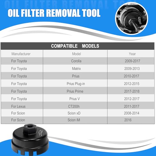 3mirrors Oil Filter Wrench Oil Filter Cap Wrench Compatible with HONDA ACURA (Custom) Durable Aluminium, 64MM 14 Flute