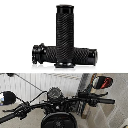 25mm Motorcycle Handlebar Hand Grips Universal Replacement for 2004 Harley-Davidson Road King Police EFI FLHPI