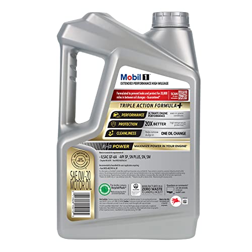 Mobil 1-123837 Extended Performance High Mileage 0W-20; 5QT, Gray (Pack of 2) - size: 5 Quart (Pack of 2)