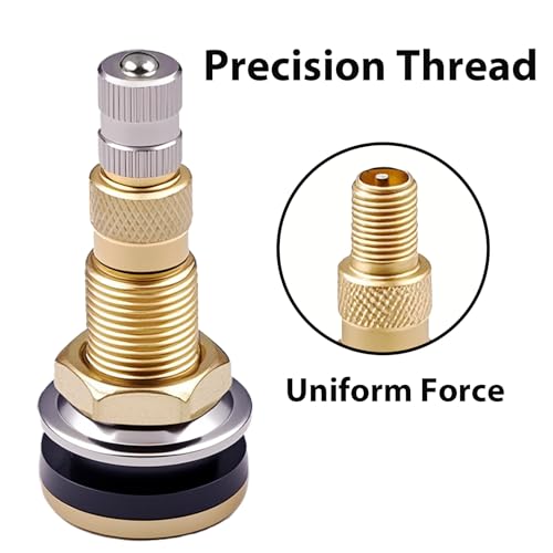 TR618A Brass Metal Valve Stems, Tubeless Air Liquid Tractor Grader Valve Stems for Agricultural Equipment & Industrial Wheels Ideal Clamp - in Replacement Parts - size: TR618A Tire Valve Stem-2PK