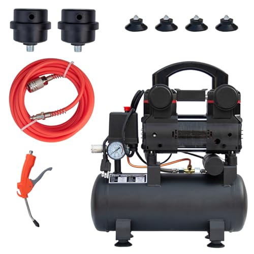 Portable Oil-Free Air Compressor 115 PSI, 110V 1-Phase 120L/min High Flow, 2.5 Gallon Quiet Electric Hot Dog Compressor with Air Hose for Garage, Tire Inflation & Air Tools