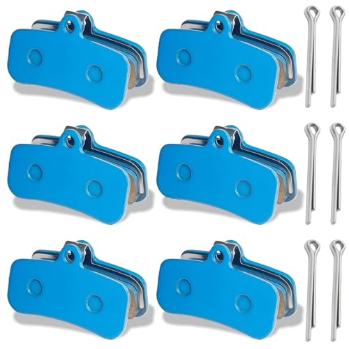 6 Pcs Disc Brake Pads Set for Sur Ron Light Bee X/S, Talaria Sting R MX3 MX4, Segway X160 X260 Front and Rear Brake Pads for Electric Dirt Bike Replacement Parts - color: blue