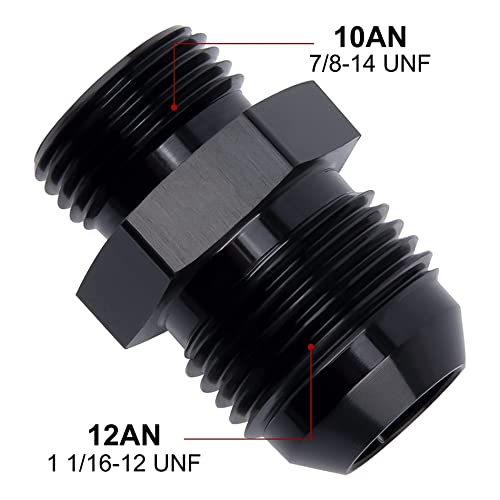 EVIL ENERGY 12AN Flare to AN10 ORB Male O-Ring 2PCS Fitting Adapter - size: 10AN ORB to 12AN