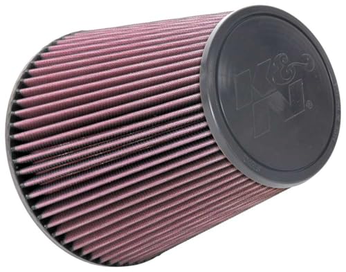 K&N High-Flow Original Lifetime Universal Clamp-On Air Filter: High Performance, Premium, Washable: Flange Diameter: 6 In, Filter Height: 8 In, Flange Length: 0.625 In, Shape: Round Tapered, RU-1044