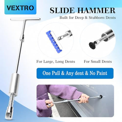 VEXTRO 124PCS Dent Puller Kit - Paintless Dent Removal Tools for Car Dents - size: PDR Kit-2