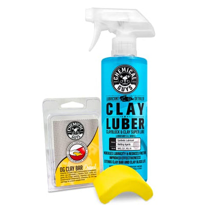 Chemical Guys, OG Clay Bar & Luber Synthetic Lube Kit, Medium Duty, 2-Piece - style: OG Light/ Medium Clay Bar Kit