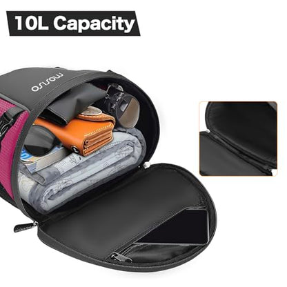 MOSISO Motorcycle Tail Bag Waterproof Polyester Storage Saddle Bag,Rose Red - color: Rose Red