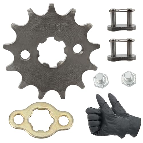 428-13T 17mm Motorcycle Front Engine Sprocket Whit Chain Links Kit Replacment for 50cc 70cc 110cc 125cc 150cc Dirt Pit Mini Pocket Bike ATV 4 Wheeler Moped Go Kart - size: 13T