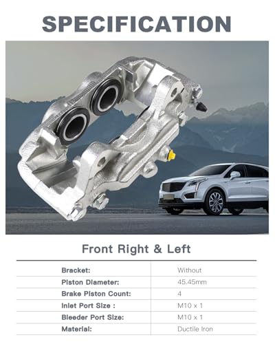 Front Performance Brake Caliper Set - Compatible with 2003-2009 Toyota 4Runner, 2007-2014 FJ Cruiser & 2005-2023 Tacoma, 2PCS Left & Right, Premium Loaded Calipers, Front Driver and Passenger Side - size: Front-L&R