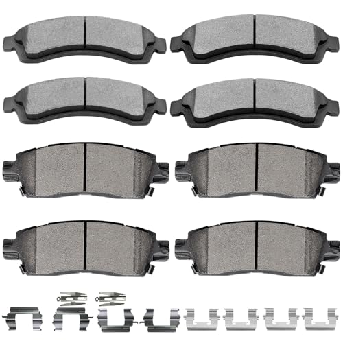 SCITOO Brake Pads Kits Front Rear Fit For Chevrolet For Trailblazer 2002-05 - size: Front D882 & Rear D883 [8PCS]