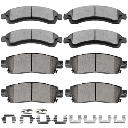 SCITOO Brake Pads Kits Front Rear Fit For Chevrolet For Trailblazer 2002-05 - size: Front D882 & Rear D883 [8PCS]