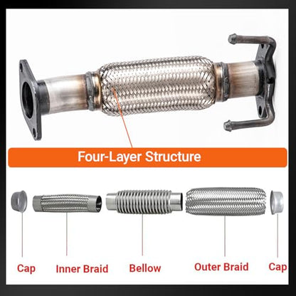 409 Stainless Steel Front Exhaust Flex Pipe Replacement 52581 - size: for 11-13 Sorento/10-12 Santa Fe 2.4L