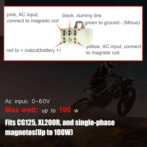 12V 5-Wire Full-Wave Voltage Regulator Rectifier - Compatible with GY6 Scooters, ATVs, UTVs, Golf Carts, Lawn Mowers, Dirt Bikes, Motorcycles, and DIY Engines (Magneto up to 100W)