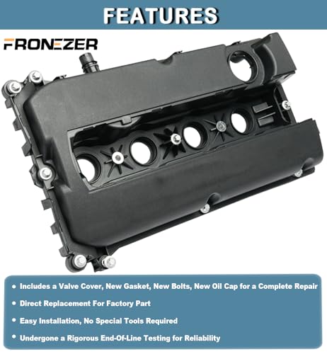 Engine Valve Cover with Gaskets Bolts Oil Filler Cap Compatible with 2011-2020 Chevy Cruze Sonic Trax Aveo, 2008-2009 Saturn Astra, 2009-2010 Pontiac G3 1.6L 1.8L Replace# 55558673 55564395 264-920 - color: Plastic