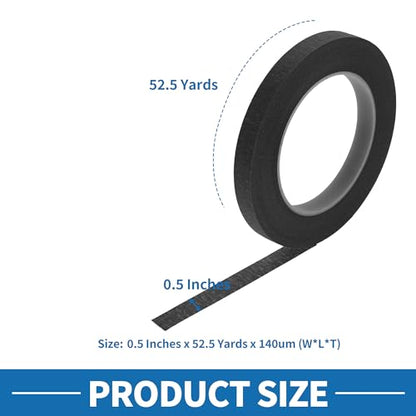 Painters Tape Easy Removal 0.5 Inches x 52.5 Yards Black - color: Black, size: 0.5 Inches x 52.5 Yards