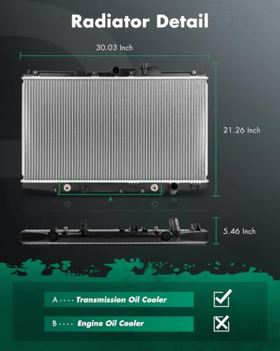 SCITOO Car Radiator Assembly Compatible with Honda Accord - size: 2148