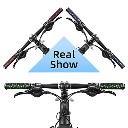 ROCKBROS Bike Handlebar Grips Double Lock-on Bike Grips Non-Slip Bicycle Handlebar Grips for MTB, BMX, Scooters, Folding Bikes 22.2mm - color: A1 - Red