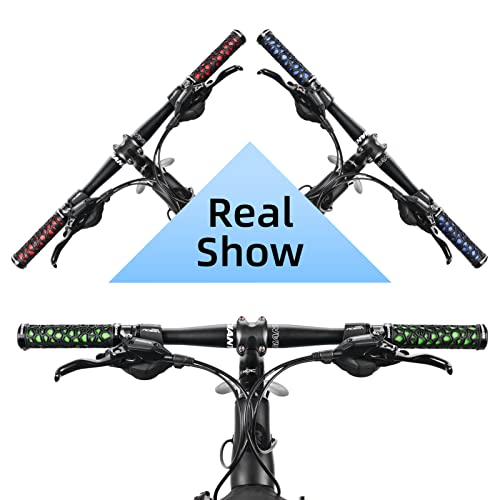 ROCKBROS Bike Handlebar Grips Double Lock-on Bike Grips Non-Slip Bicycle Handlebar Grips for MTB, BMX, Scooters, Folding Bikes 22.2mm - color: A5 - Black