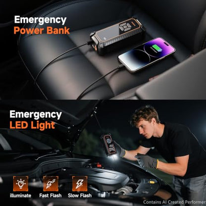 OlarHike Tire Inflator Portable Air Compressor,Dual Power-3*2000mAh &12V DC - color: 1-gray