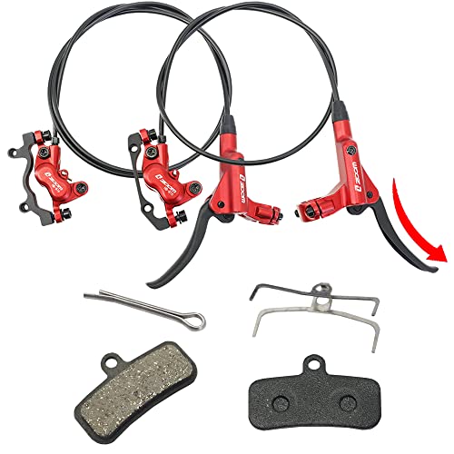 JFOYH zoom HB876 4-Piston Pre-Bled Hydraulic Disc Brake Set for Mountain Bike, Bike Disc Brake Kit with 160mm Rotors, Front and Rear Levers(PM Adapter Included) - Left-Front&Right-Rear - color: ZM3000 Black