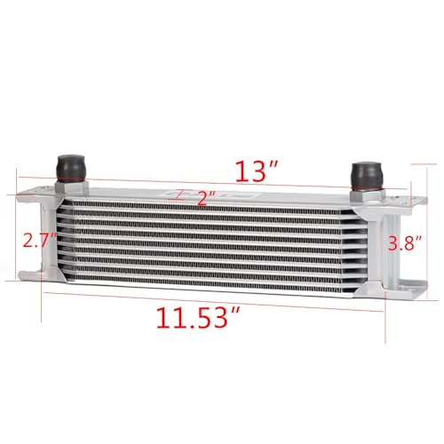 G-PLUS10 Row AN10-10AN Universal Engine Transmission Oil Cooler Radiator Oil Cooler Condenser Silver Aluminum - color: Silver, size: 10 Row AN10